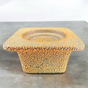 VTG Mid Century Textured Lava Glaze Votive Candle Holder Trinket Dish Ceramic